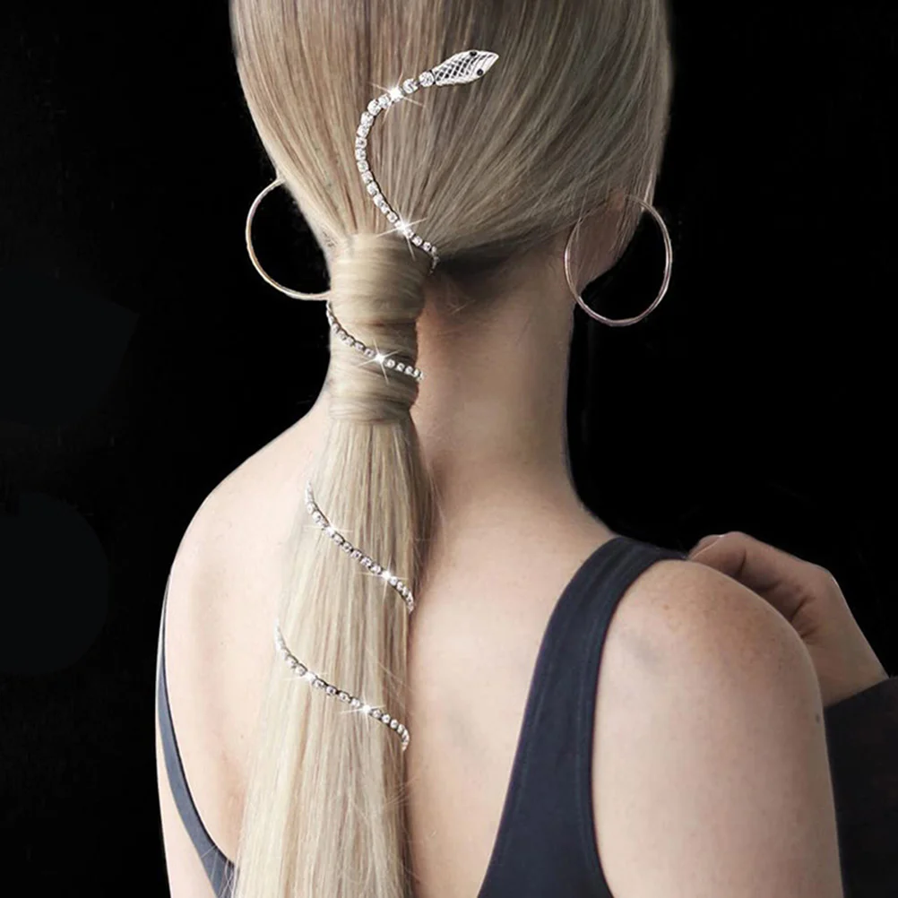 

Elegant Snake Hairpin Shiny Metal Barrette Decorative Hair Clip For Women Girls Party Wedding Ponytail Holder Fashion Hair