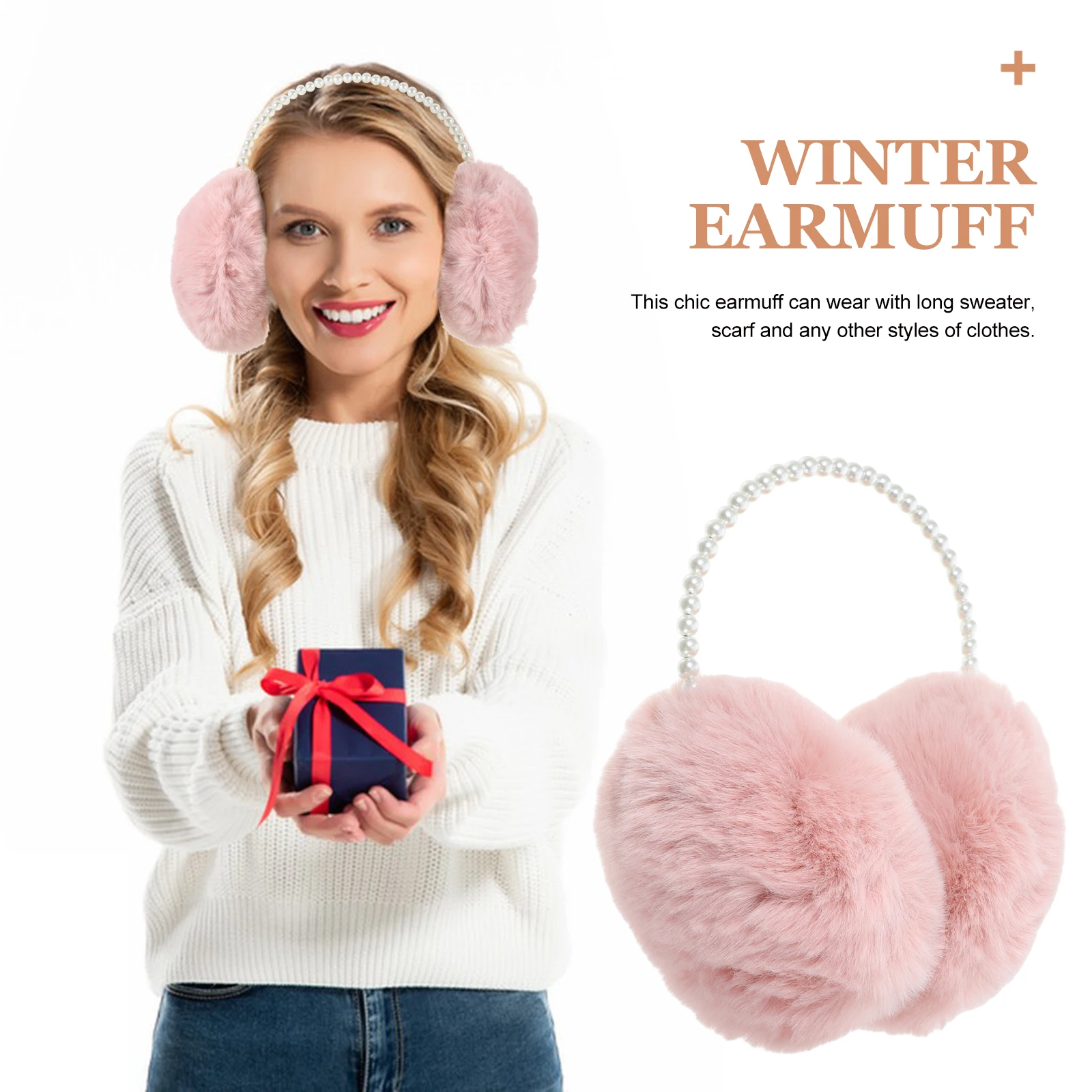 غطاء أذن شتوي دافئ للنساء، غطاء أذن أنيق، خفيف الوزن، مادة غير مزعجة، تصميم فريد يجعلك الوقوف #5