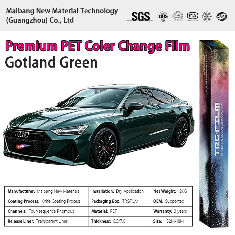 TRG film high-quality vehicle color changing film: Gothic Blue (glossy PET vinyl film - original car paint series)