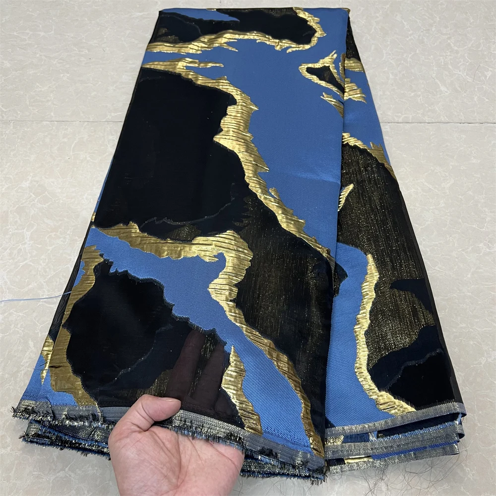 

Африканский нигерийский высококачественный тюль, кружевная ткань, органза, вышивка, гипюр для вечернего платья, жаккардовое свадебное платье, 5 ярдов, YXZ166