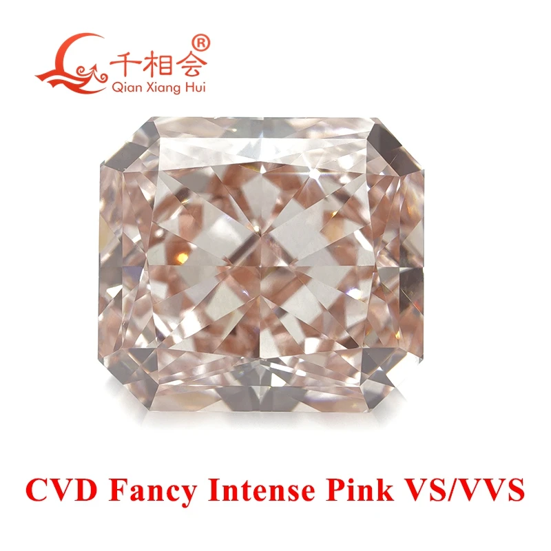 CVD diamond Fancy Light Pink 1ct VS1 clarity radiant shape GEMID certificated lab grown diamond loose stone