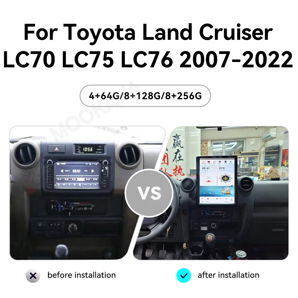 For Toyota Land Cruiser LC70 LC71 LC75 LC76 LC78 LC79 2007 - 2022 Car Radio Multimedia Player Wireless Carplay Android Auto