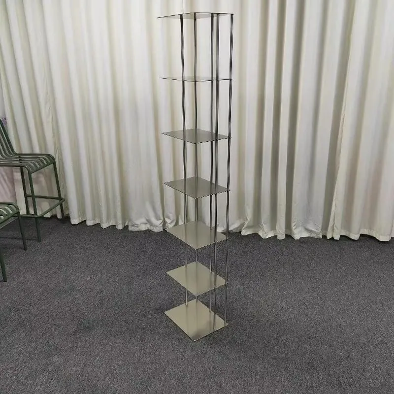 201 304 Stainless Steel Floor to Ceiling Storage Rack Metal Shelf Unit Custom Size for Living Room Home Organization and