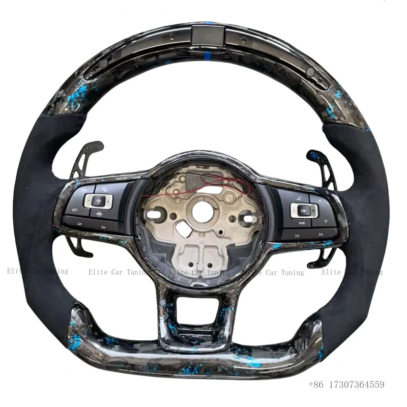 

Руль, подходящий для Volkswagen MK7 MK6 Golf 7 GTI 7 6 R, LED, карбон/кованый