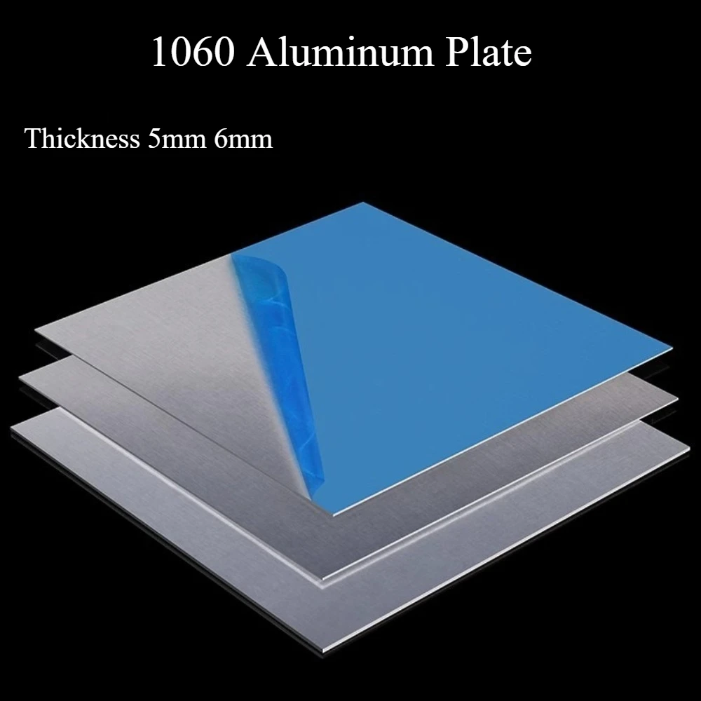 

1Pcs 1060 Aluminum Plate Metal Sheet Thick 5mm 6mm Aluminum Square Plate 50x100 50x200 100x100 150x150 200x200 200x300 300x300mm
