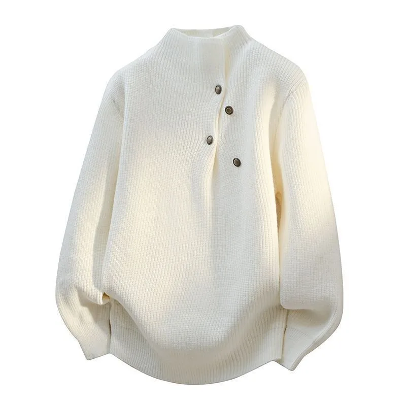 

Мужской свитер с воротником-стойкой, осенне-зимний, вязаный, в стиле ретро, новый, комфортный, для отдыха, индивидуальный дизайн