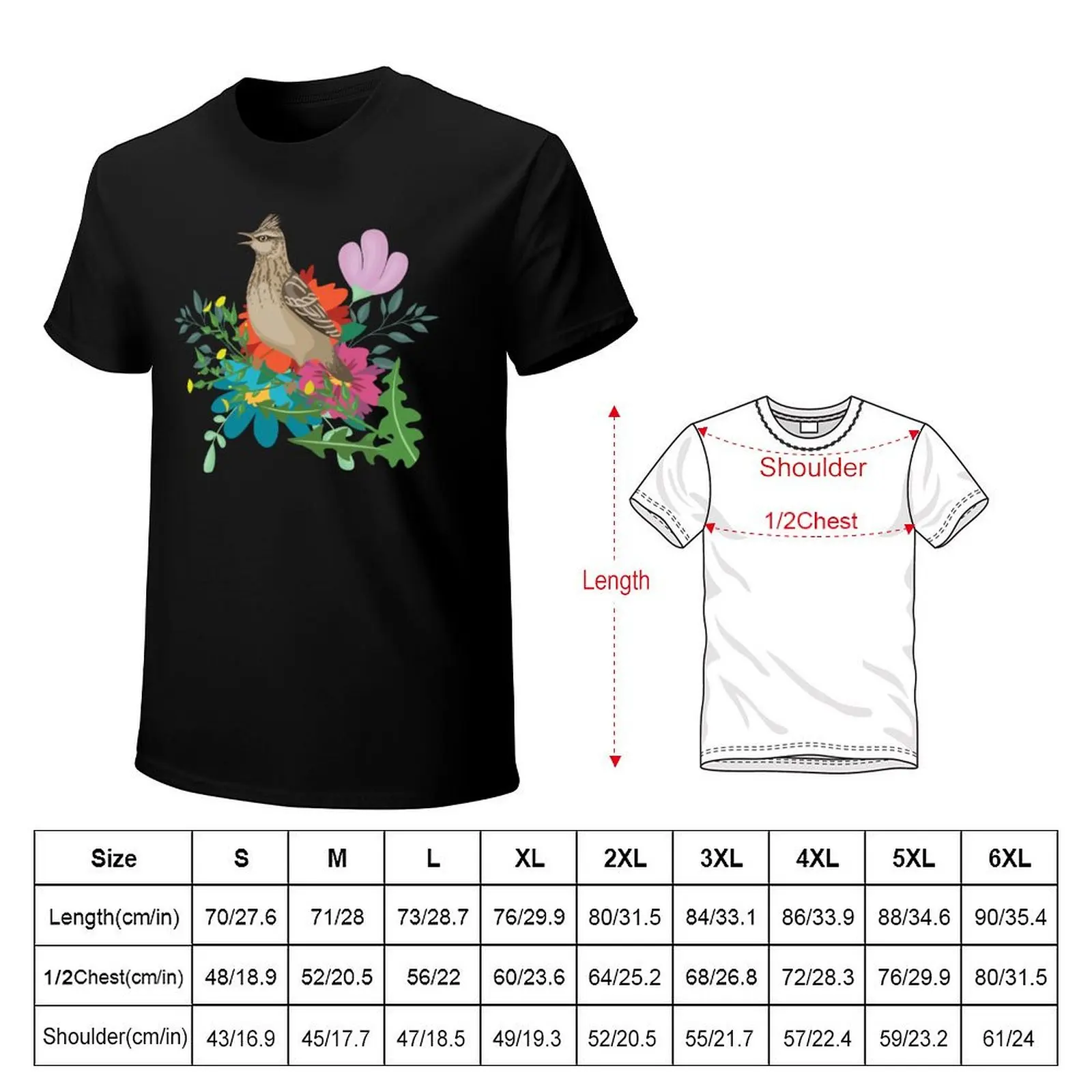 Lark Shirt , Lover Gift Bird Eurasian Bird Bird T-Shirt Daily Wear Print T-Shirt