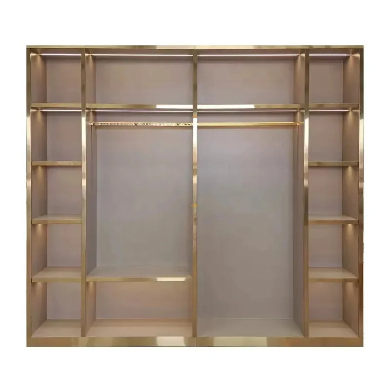 

Customize.High Quality Shopping Mall Showroom Design Modern Gold White Bag Shoes Display Rack Stand Wall Mounted Multilayer Shel