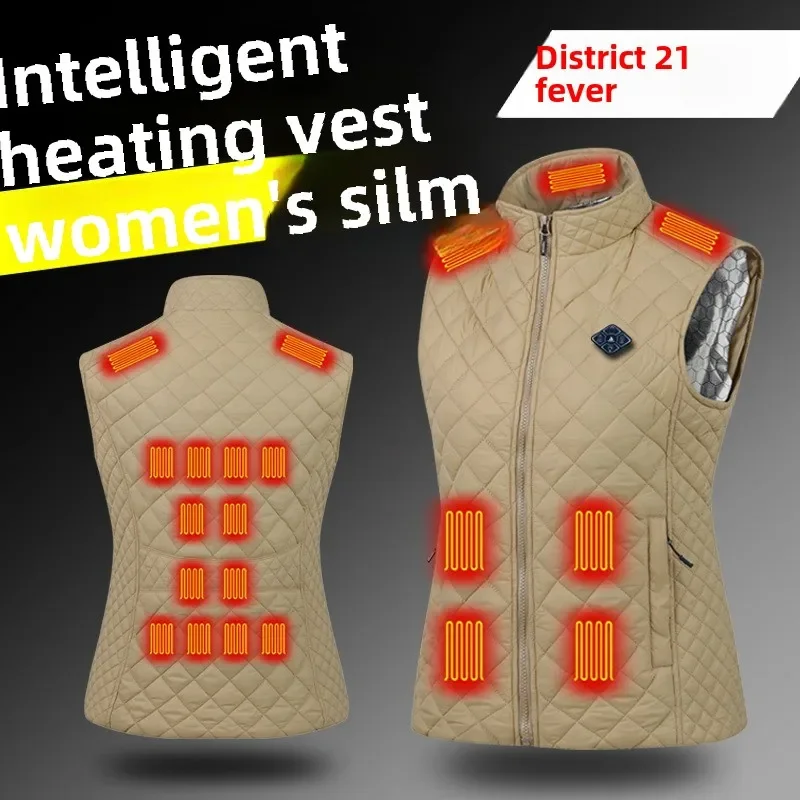 Super Sale 21 HEATING ZONES Heated Vest Men Women Heated Jacket Winter Warm Usb Self Heating Thermal Vest Heating Down Jacket