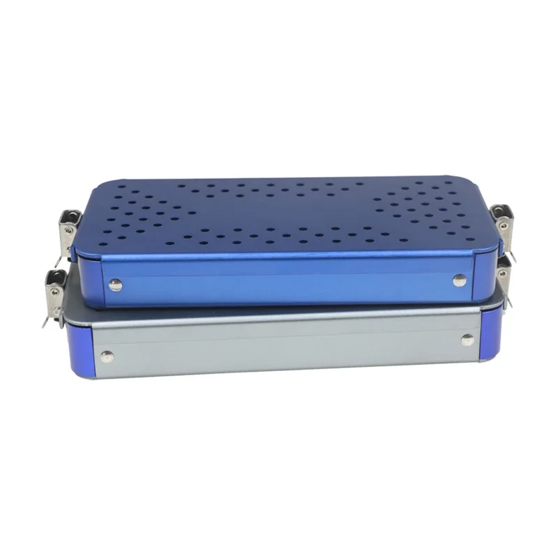 Two Type Choices Aluminium Alloy Sterilization Tray Case Box Disinfection Box Silicone Pad Aluminium Alloy