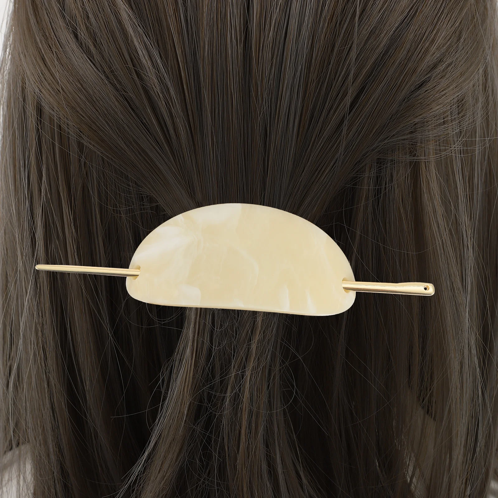 

2 Pcs Oval Hairpin Stick Ponytail Holder Vintage Zinc Alloy for Women Acrylic Miss Clip Bun