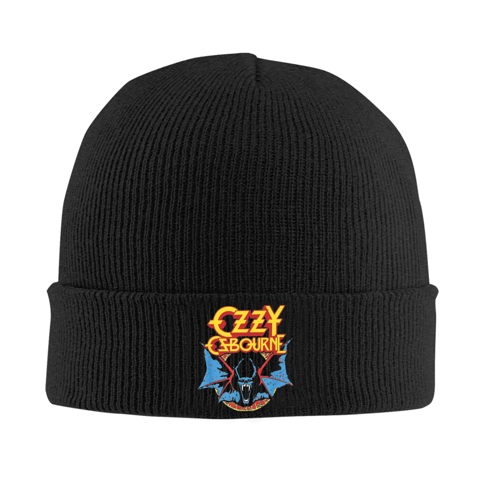 Bat Rock Crazy Punk Band Gorro de punto Gorro de invierno para hombre y mujer Gorro de melón cálido de acrílico Ozzy Osbourne