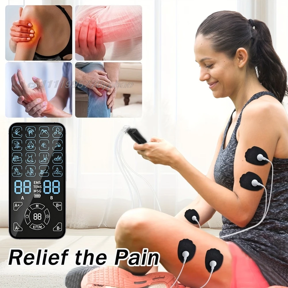 16 Modes Muscle Stimulator For Drug-Free Pain Relief Bulifu 4-Channel TENS & EMS Unit - Portable Smart Full Body Massager
