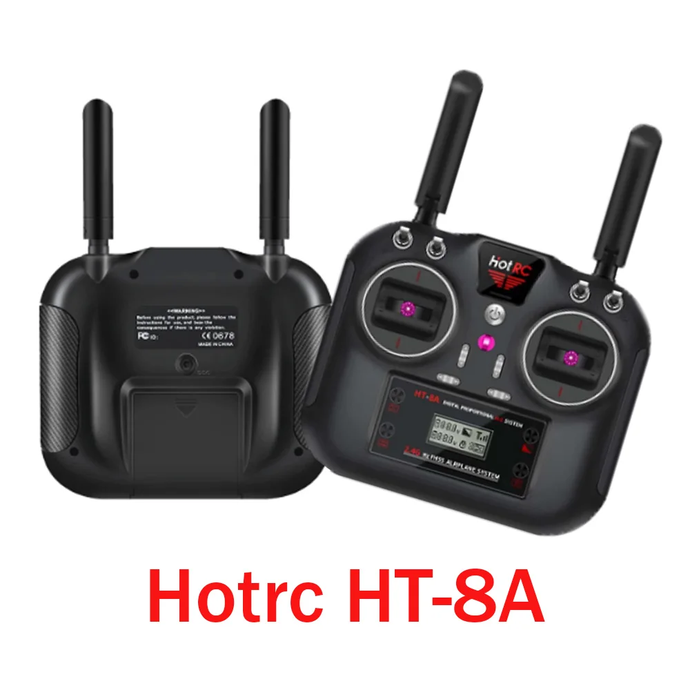 Hotrc HT-8A 2.4G 8CH 4.5V-9V RC Transmitter F-08A/SUBS Receiver With Box For FPV Drone Rc Airplane Helicopter