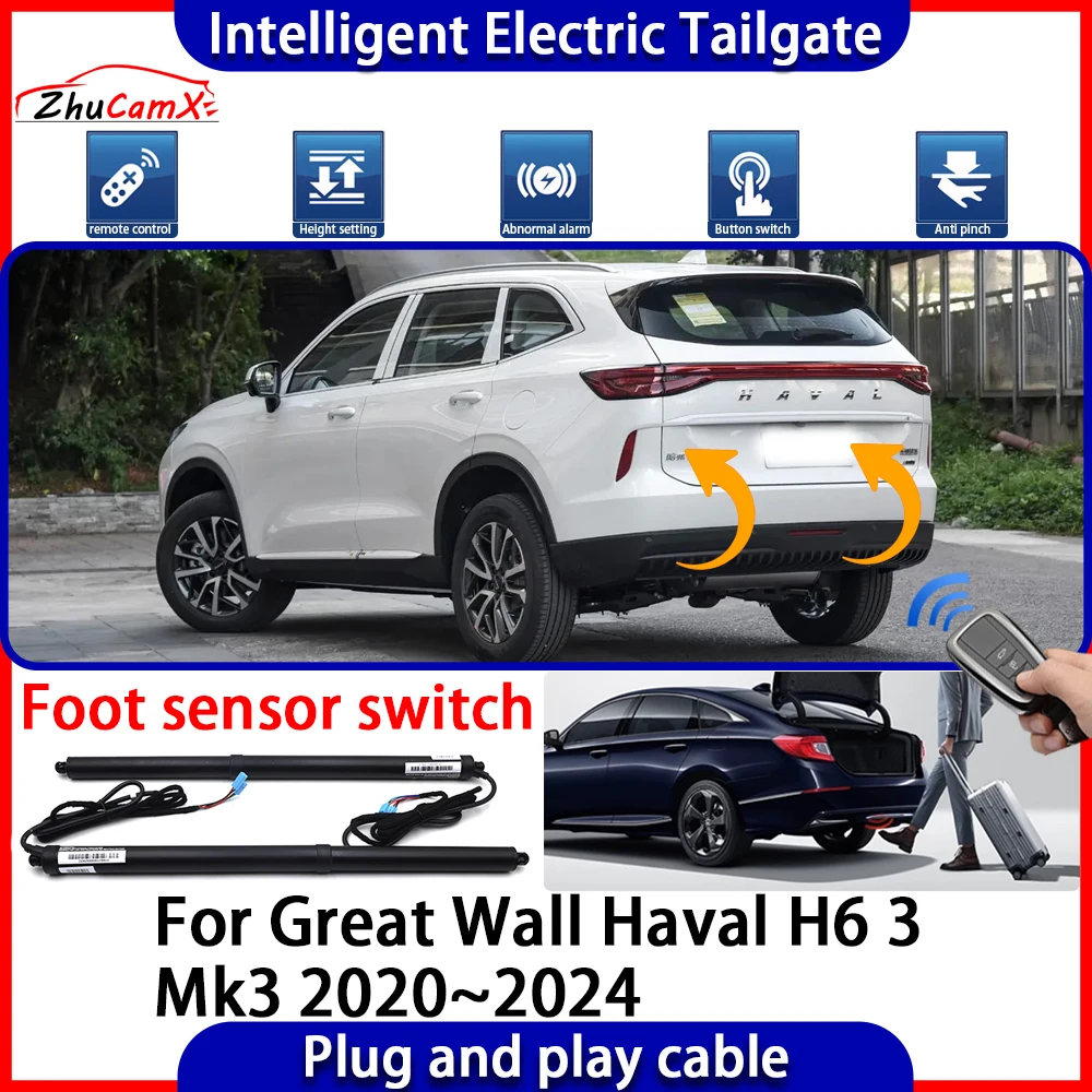 Car Automatic Lifting kit Opening Trunk Intelligent Electric Tail Gate Lift Tailgate for Great Wall Haval H6 3 Mk3 2020~2024