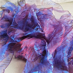 1 Yard Fancy Coloured Lace Pleated Mermaid Purple Effect Laser Neon Luster 13CM Wide