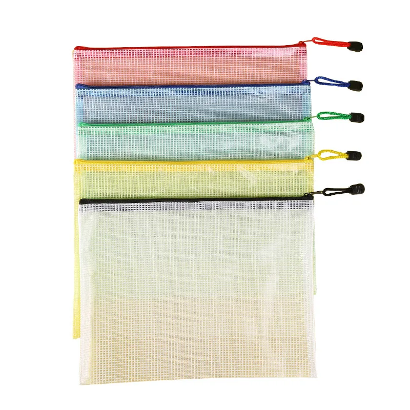 Imagem -02 - Mesh Zipper Pouch com Zip Pastas de Arquivo Bolsa de Documentos Papelaria Material Escolar e de Escritório Estacionária a4 a5 a6 pc