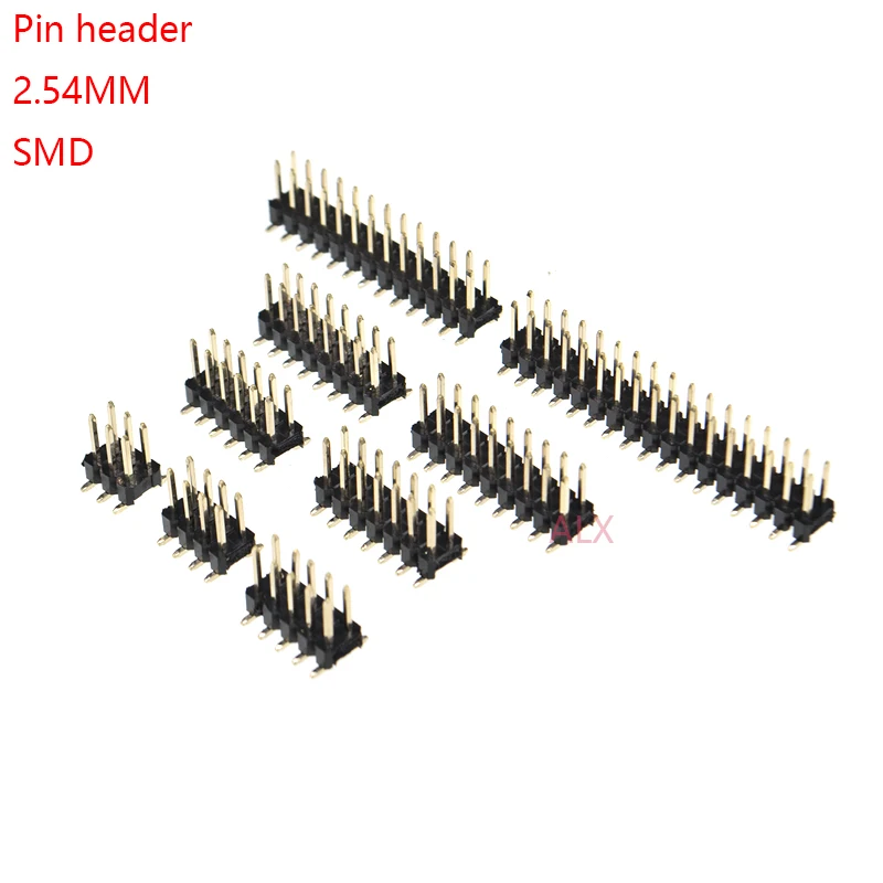 10PCS SMD SMT 2*2/3/4/5/6/7/8/9/10/12/16/20/40/ PIN dwurzędowy męski PIN HEADER 2.54MM PITCH Strip Connector 2X/6/8/10/20