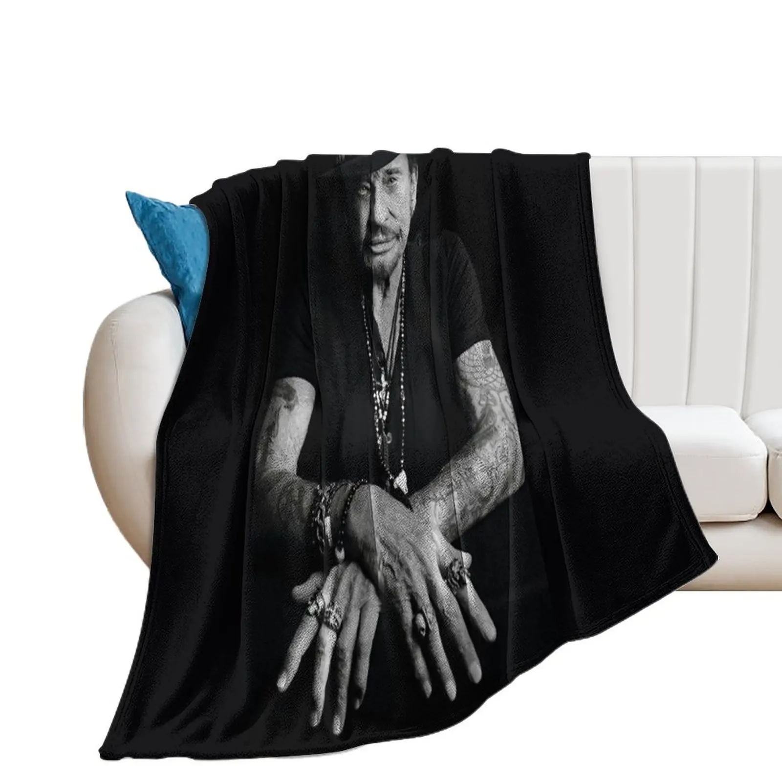 

Johnny Hallyday Throw Blanket Large Travel Blankets