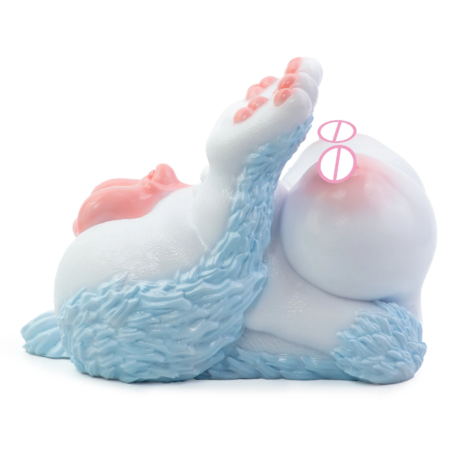 SHAZ White Wolf Butt Silicone Pocket Pussy Male Masturbator, Big Boobs Onahole Two Tunnel with Vagina & Anal, Mens Pleasing Toy view 3