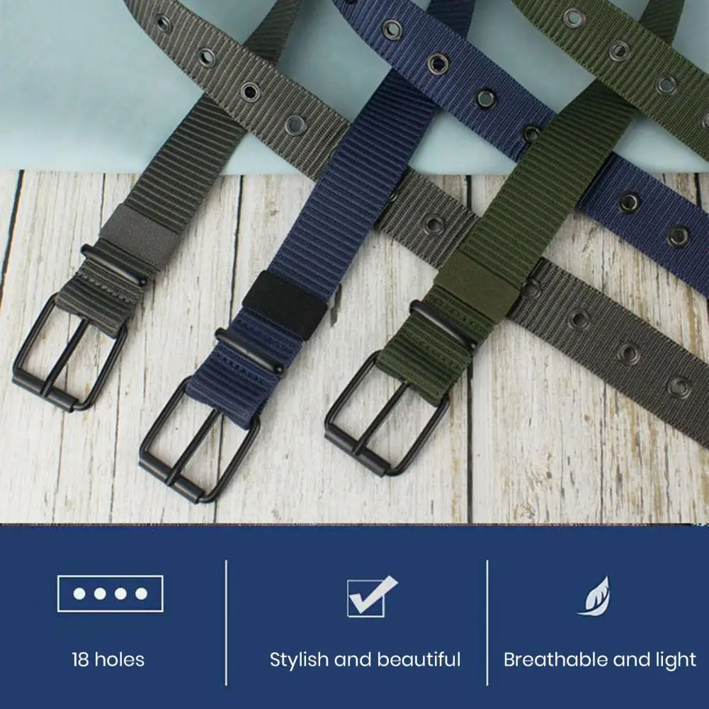 

Stretchable Waist Belt Waist Accentuating Belt High Men's Nylon Webbing Belt with Adjustable Holes for Jeans Sports Strap Casual