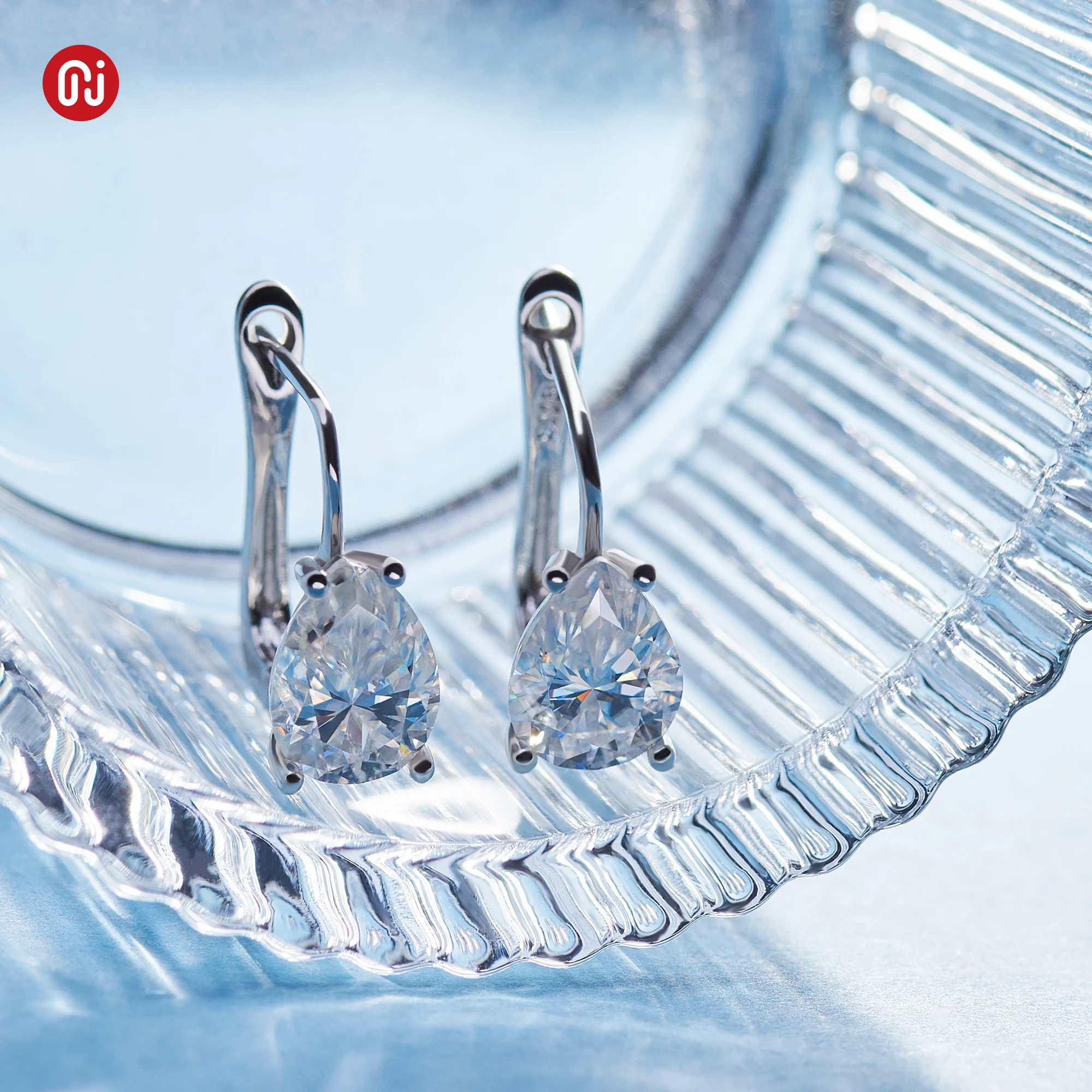 GIGAJEWE Moissanite D kolor VVS1 całkowita 2.5ct 925 srebrny spadek kolczyk 18K diament powlekany złotem Test przeszedł biżuteria kobieta dziewczyna prezent — zdjęcie 6