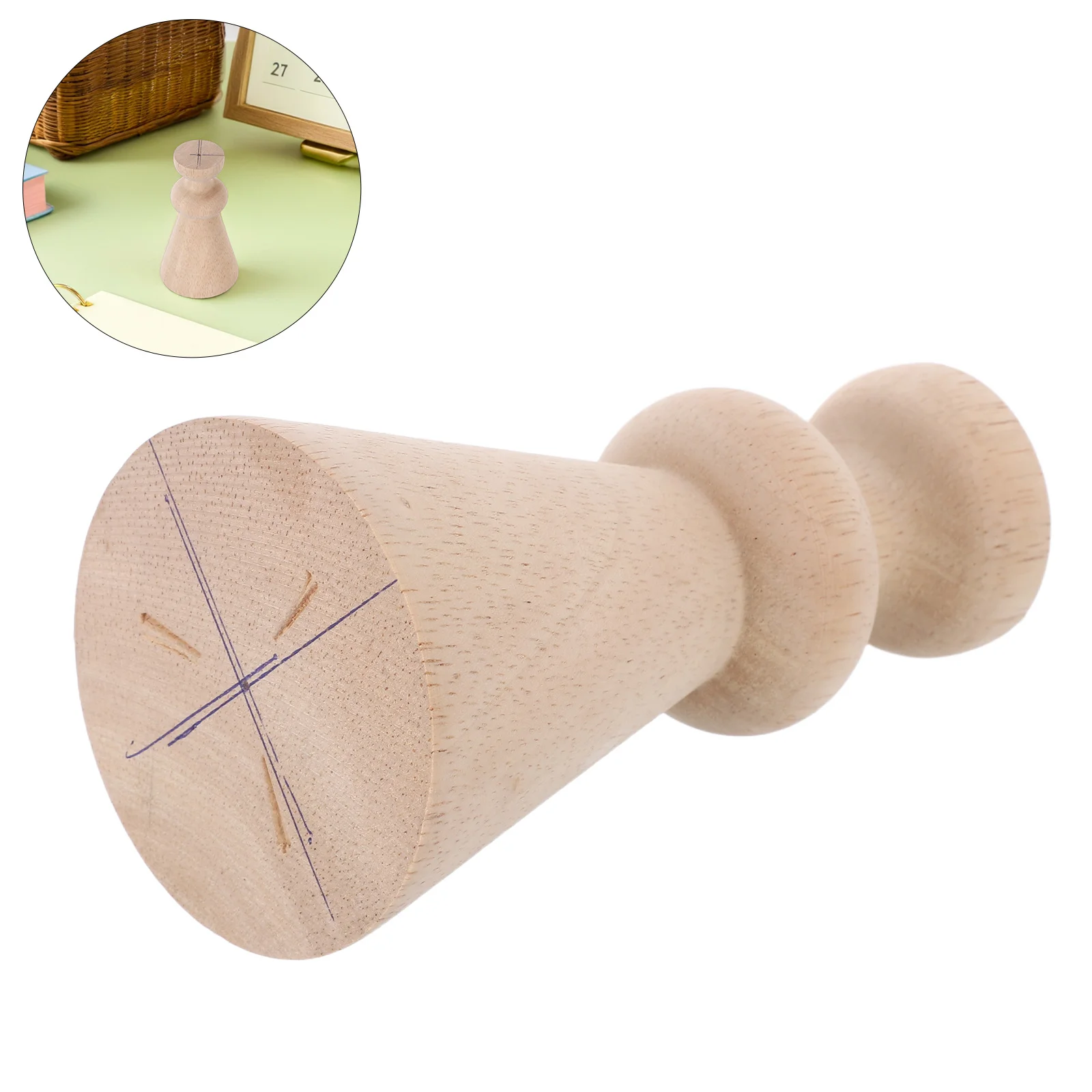 

French Style Wood Decorative Finial 5.11 Inch Tall Unfinished Handcrafted Wooden Finials For Diy Crafts Staircase