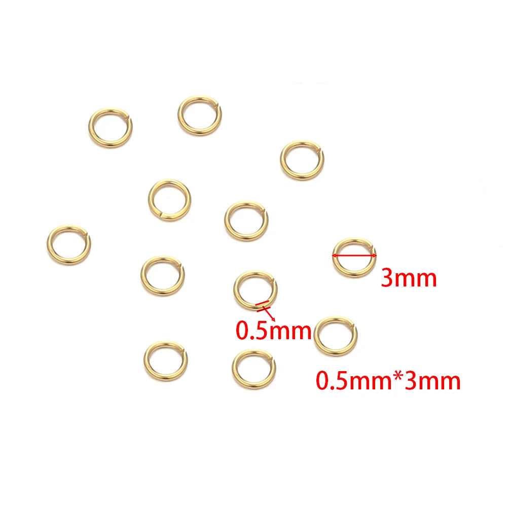 100pcs Stainless Steel Real Gold Color Plating Jump Rings Split Rings for Jewelry Making Supplies DIY Necklace Accessories