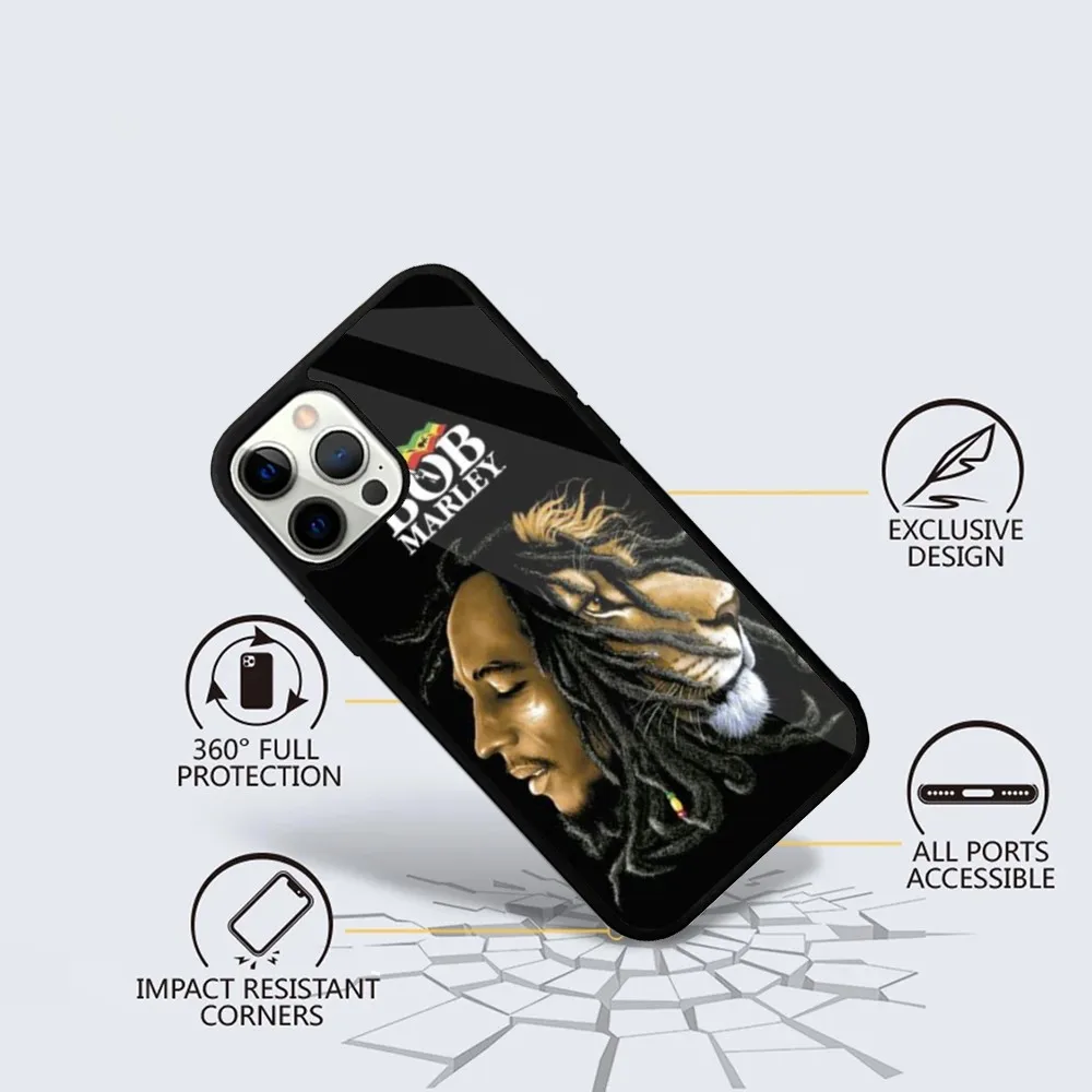 Singer Bob Marley  Phone Case For iPhone 15,14,13,12,11,Plus,Pro,Max Mini Magsafe Magnetic Wireless Charging