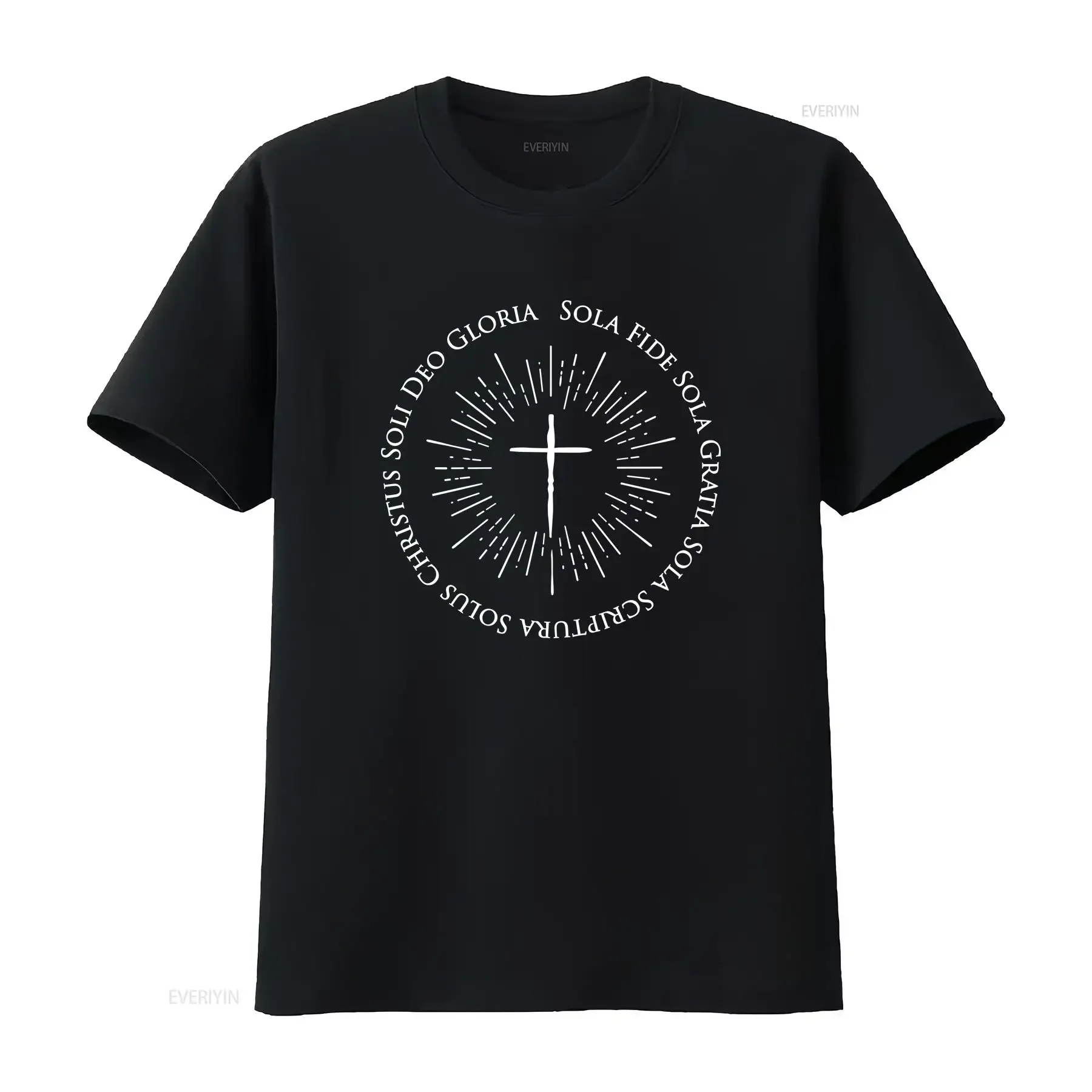 Reformation Anniversary Design with 5 five Solas cross T Shirt vintage Washed Stylish graphic Casual Comfortable Breathable