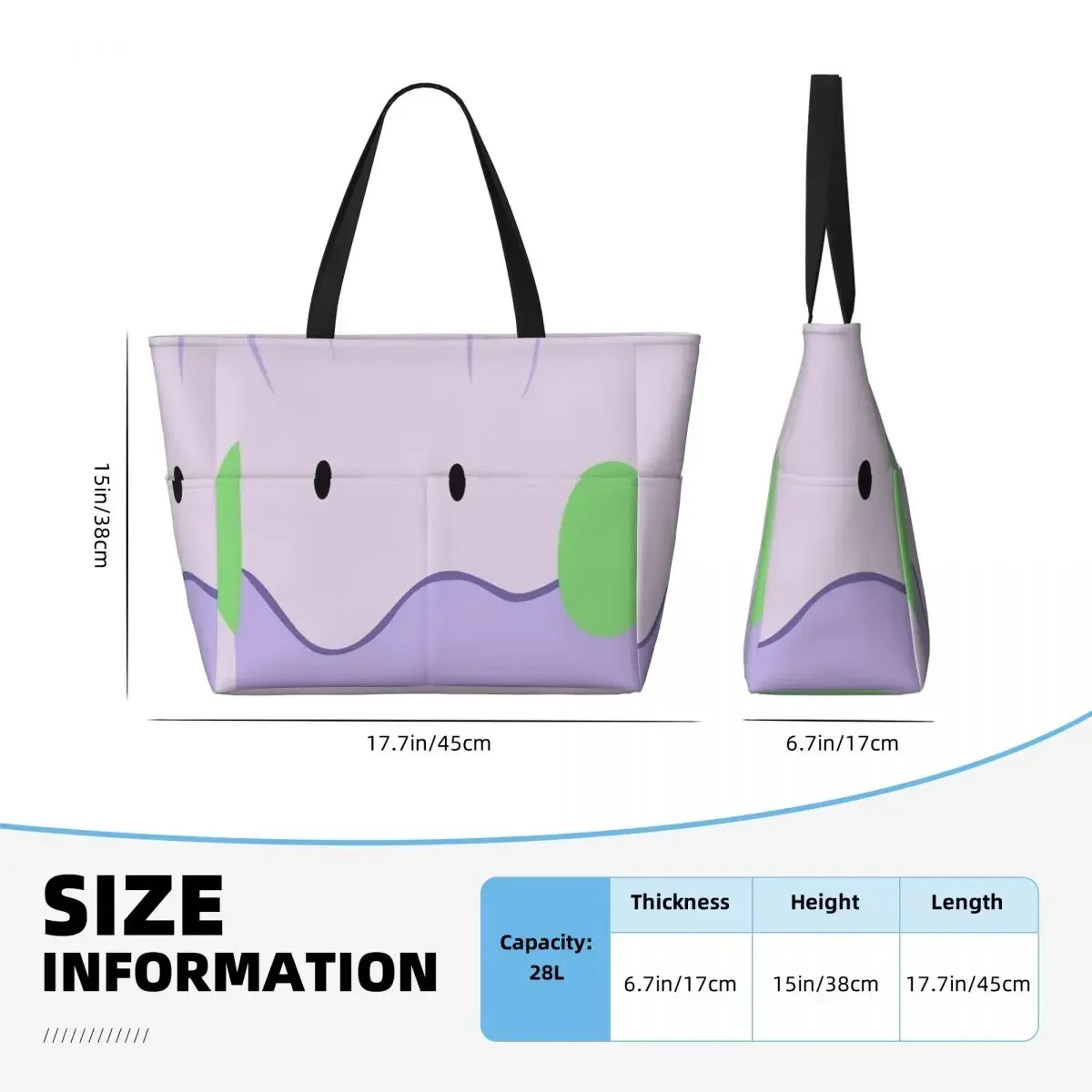 Goomy Beach Travel Bag, Tote Bag Customizable Large Capacity Out Birthday Gift Multi-Style Pattern