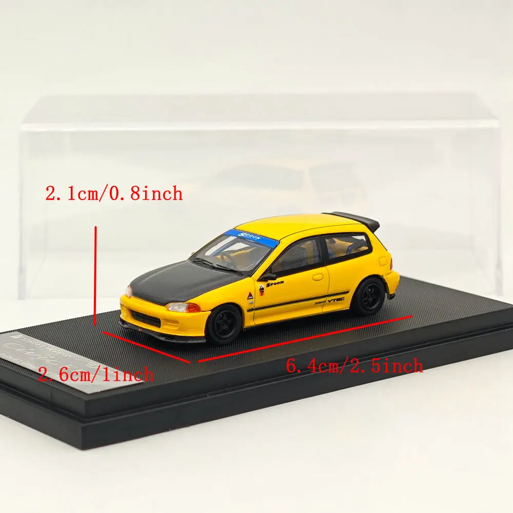 STREET WEAPON SW 1/64 for Civic EG6 Yellow Diecast Models Car Toy Limited Collection Auto Gift