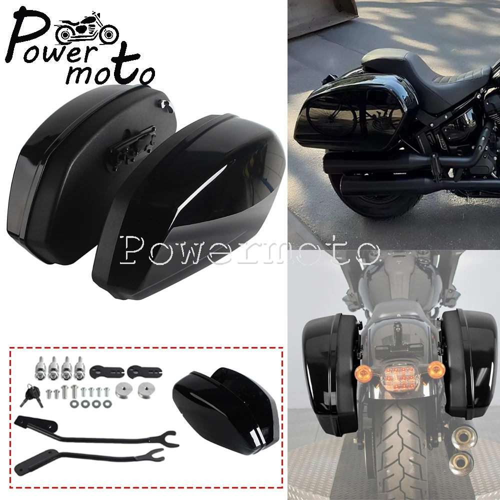 

Мотоциклетные боковые жесткие кофры с креплением для Harley Softail Low Rider ST, FXLR, FXLRS, FXRST, FXLRST 2018-2024
