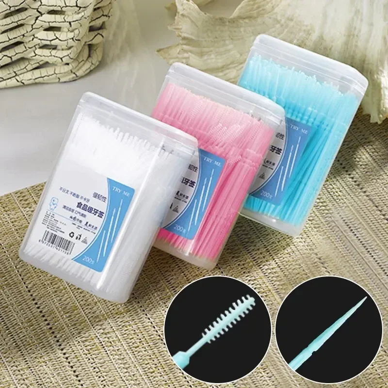 

Toothpick Disposable Family Box Packed Portable Ultra Fine Pick Double Head High End Personality Creative Fruit Stick 200 Pieces