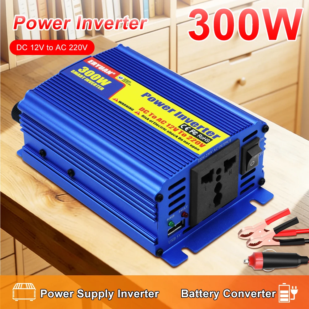 

Car Power Inverter Multifunctional 300W Battery Converter For SUV RV Truck Trailer Multi-scenario Use Auto Power Supply Inverter