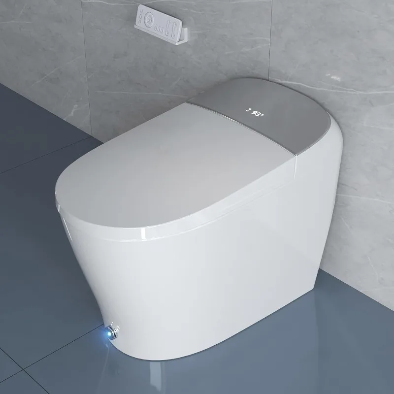 Smart Toilet with Powerful Flush for Low Water Pressure Areas, Auto Open/Close Lid, Bidet Toilet with Instant Warm Water,