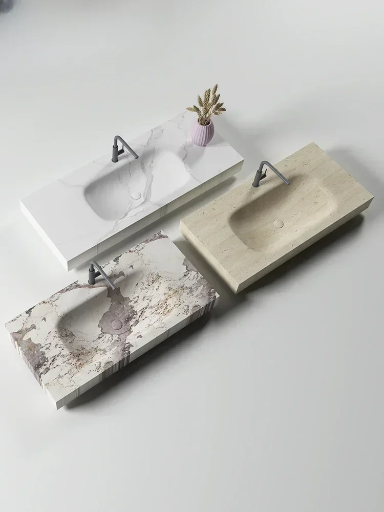 

Hot pressed rock board integrated hand washing basin, sink under the table, water pool