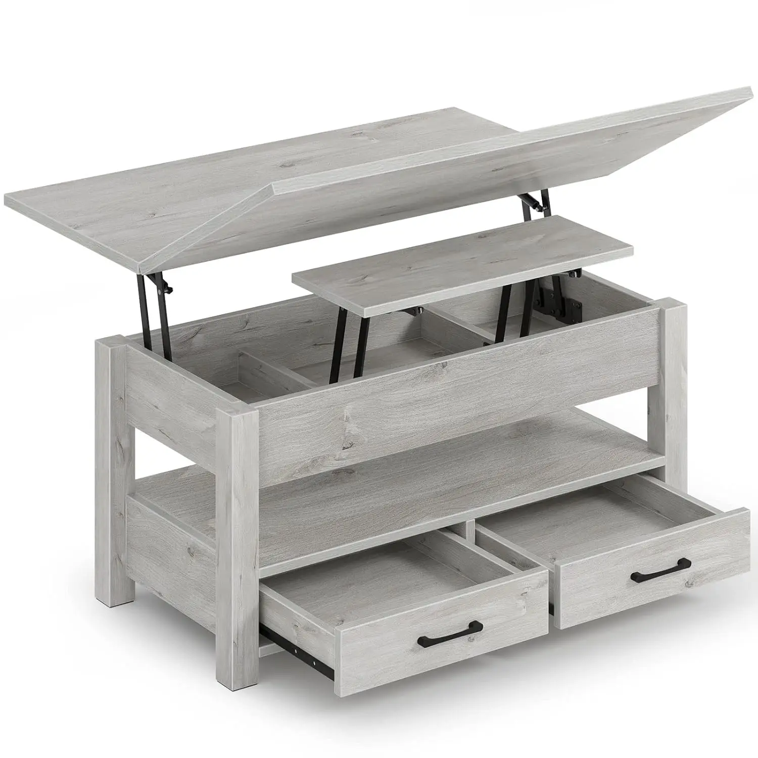 

Журнальный столик-трансформер с подъемной столешницей, многофункциональный, с выдвижными ящиками и скрытым отсеком, настраиваемый под заказ