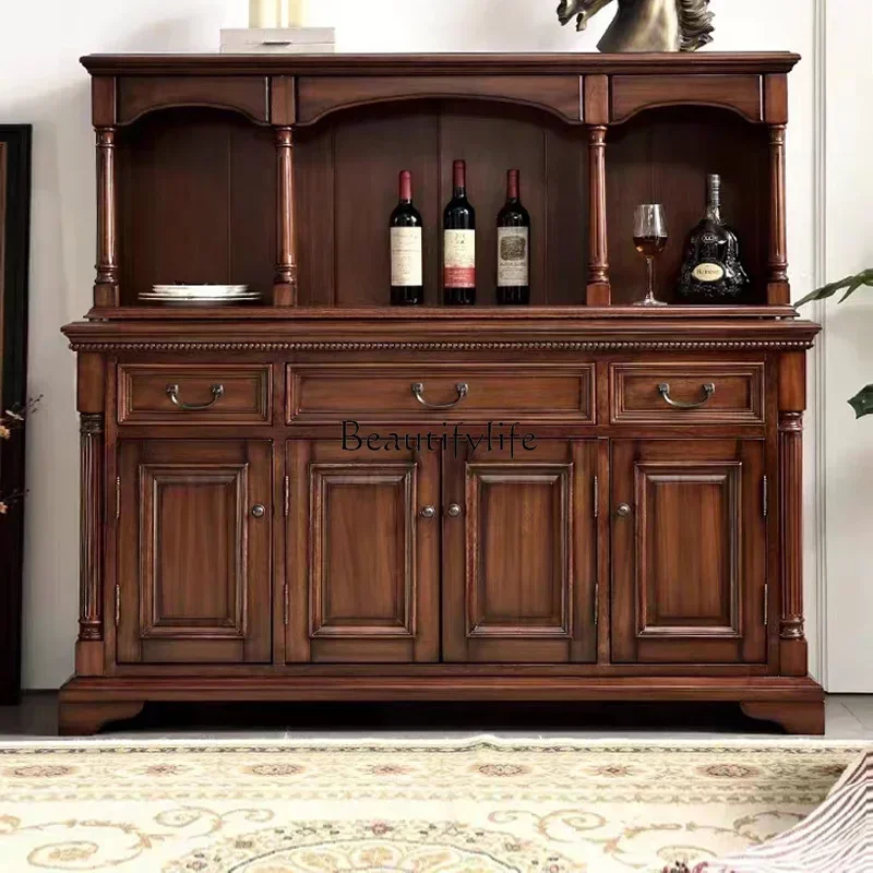 

FG10pg451American side cabinet All solid wood cabinet European living room Home storage
