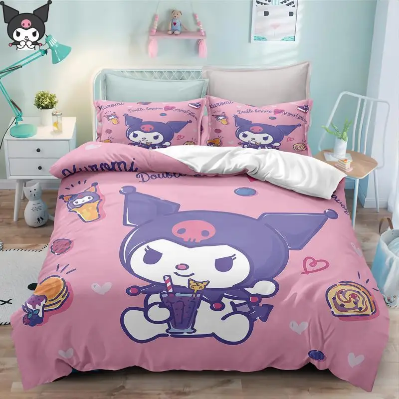 3 قطعة ورقة فتاة لطيف سينامورول سادات كورومي سانريو الكرتون الأطفال ثلاثية الأبعاد أنيمي ملاءات السرير و سادات طقم هدايا