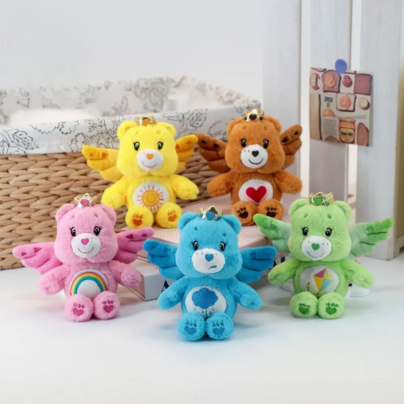 Oryginalny breloczek pluszowy Care Bears, Carebears American Angel Wings Little Bear, anime, hobby, pluszowe zabawki do zawieszenia na klucze, dekoracja do torby, lalki