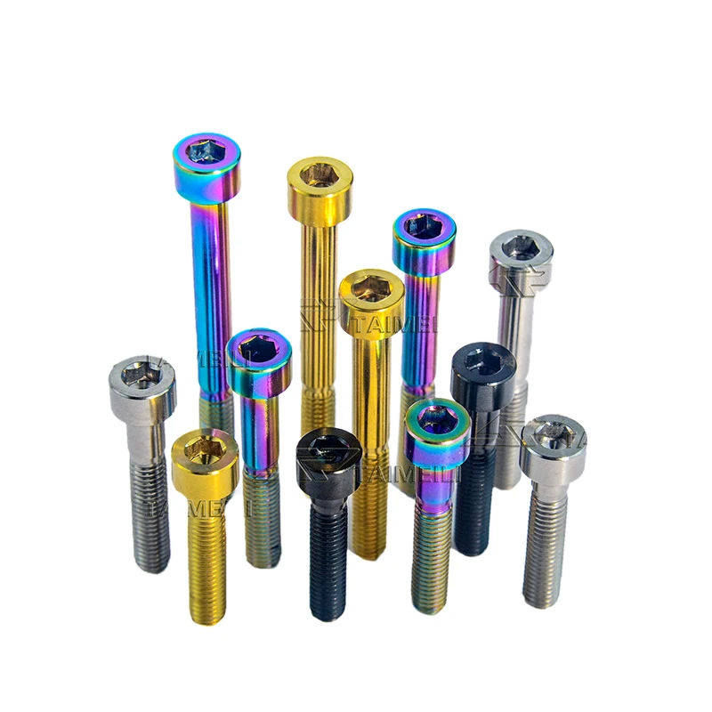 AliExpress TAIMEILI GR5 titanium alloy cylindrical head screw M6x12/25/30/35/40/50/60/65/70mm bicycle modification 1/4/8pcs