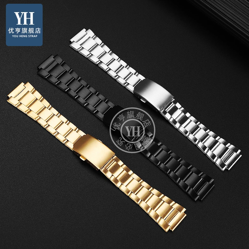 For Casio small block AE-1200 AE-1300 solid Stainless steel strap 18mm Black Silver gold Men women watch chain Metal Watchband