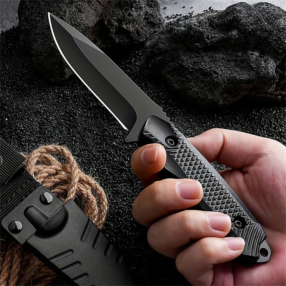 High Hardness Multifunctional 5CR13MOV Blade ABS Plastic Handle with Sheath Pocket Fixed Knife Outdoor Barbecue EDC Tools