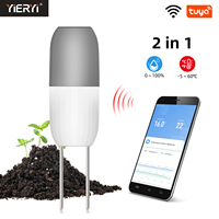 Yieryi WiFi Smart Soil Moisture Meter Wireless Temperature Humidity Sensor APP Remote Monitor Soil Data Logger for Garden Potted