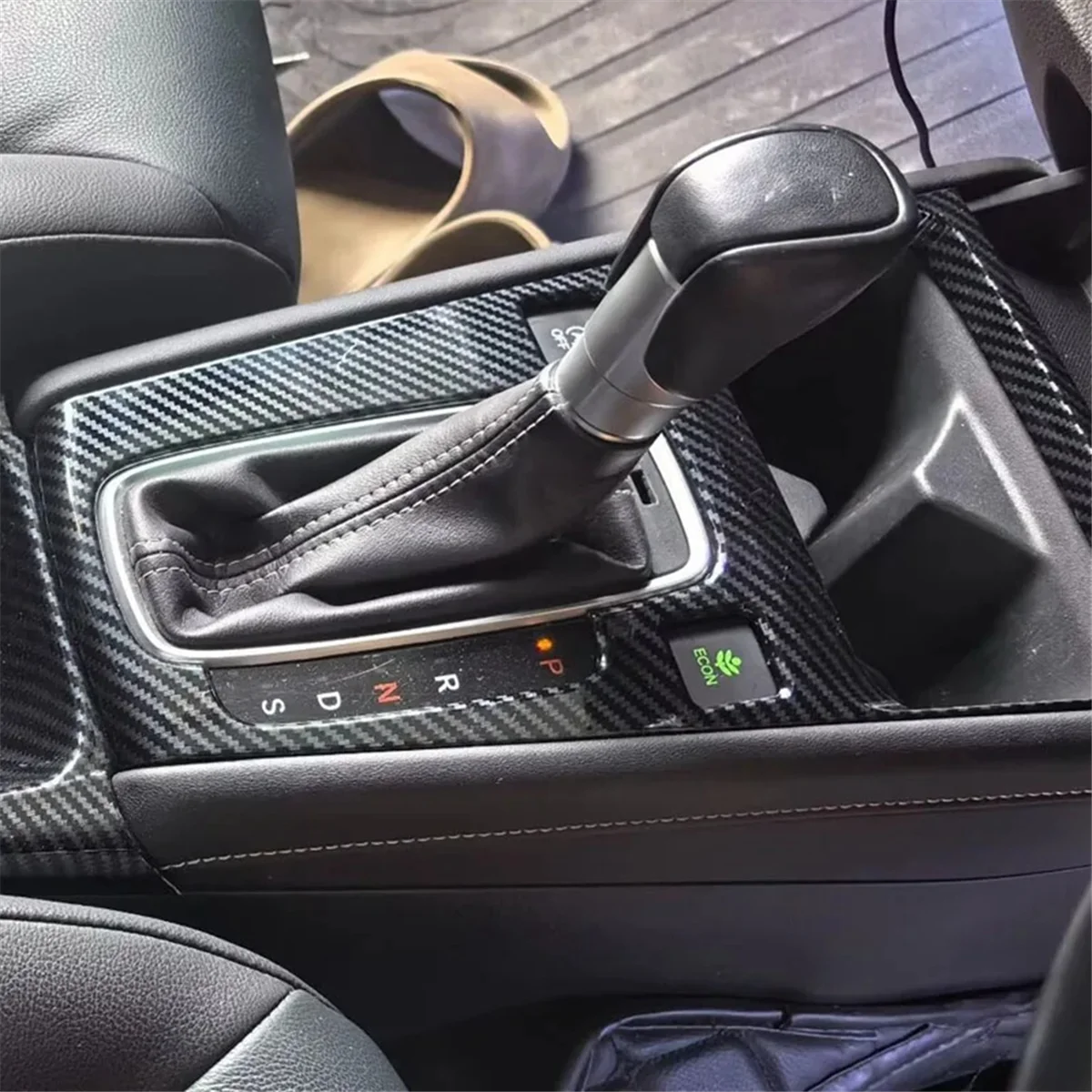 

Накладка на панель переключения передач автомобиля для Honda City Hatchback 2021-2023, аксессуары RHD, углеродное волокно