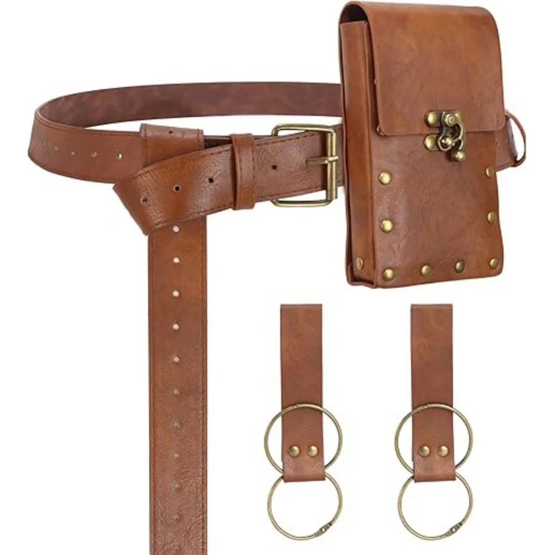 

1/4PCS Renaissance Belt Pouch Medieval Viking Pirate Leather Bag Skirt Hike Halloween Cosplay Costume Accessorie Belt