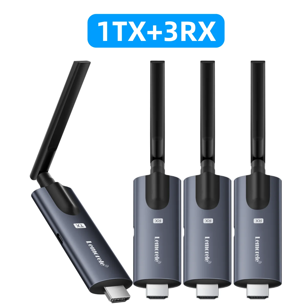 Lemorele 200m Bezprzewodowy Nadajnik i Odbiornik HDMI z Monitorowaniem przez Aplikację, Zestaw Przedłużający Plug & Play, Transceiver Wideo do PC, TV, Projektora — zdjęcie produktu 9