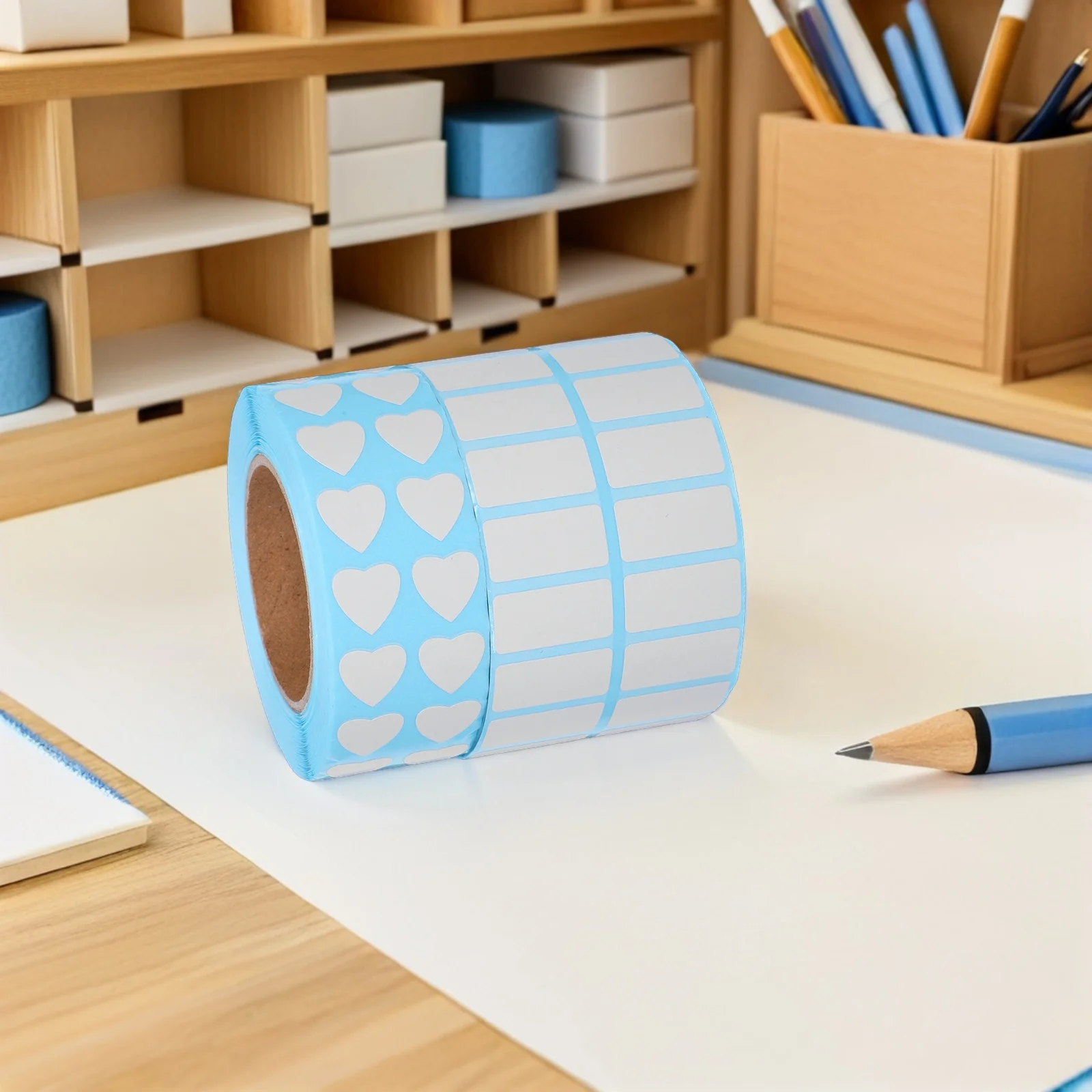 

2 Rolls White Writable Self Adhesive Labels for Storage Containers Blank Name Number Stickers DIY Office Art