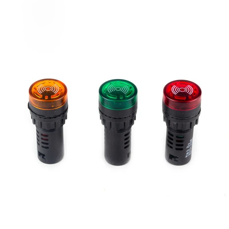 22mm AD16-22SM 12V 24V 220V Flash Signal Light Red LED Active Buzzer Beep Alarm Indicator Red Green Yellow